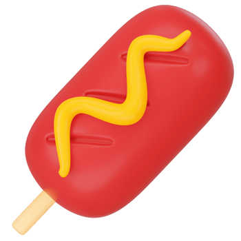 Red Hot Dog Skewers 3d icon rendering png