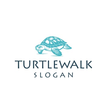 Turtle walk logo illustration vector