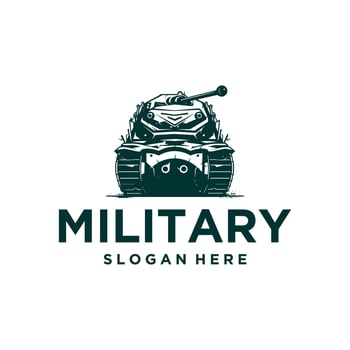 Military tank logo illustration vector