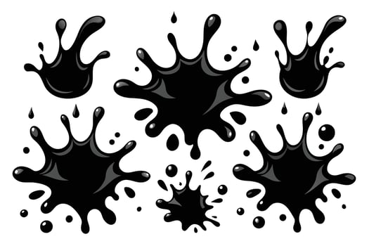 Set of black Splash water vector black set icon. Fresh droplet isolated black set icon. Vector illustration splash water on white background