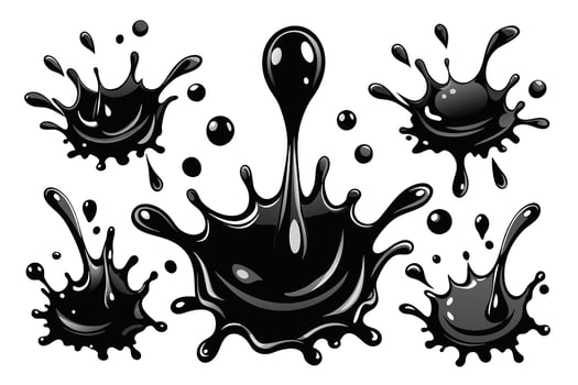 Set of black Splash water vector black set icon. Fresh droplet isolated black set icon. Vector illustration splash water on white background