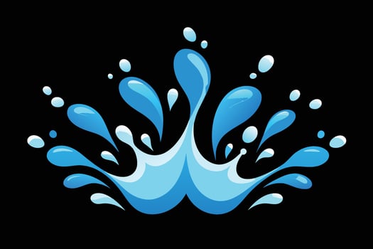 Set of Splash water vector set icon. Fresh droplet isolated black set icon. Vector illustration splash water on white background
