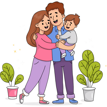 Happy family Cute people with child png