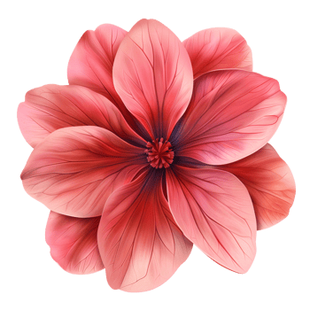 Variety of Top View Flat Flowers Isolated png