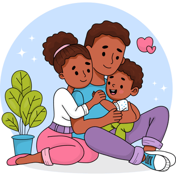 Happy black family png