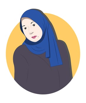 beautiful girl in hijab. cartoon girl. vector