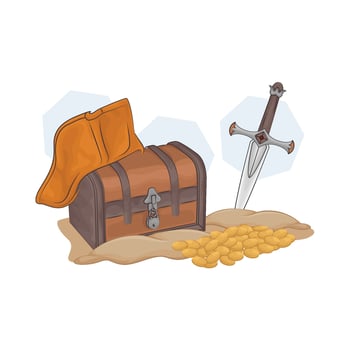 Illustration of treasure chest vector
