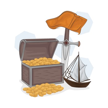Illustration of treasure chest vector