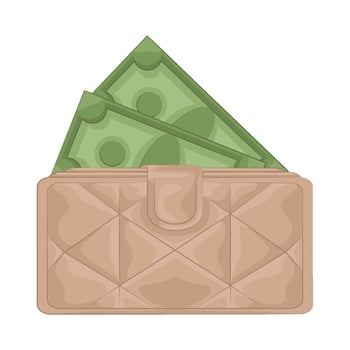 Illustration of women wallet with money vector