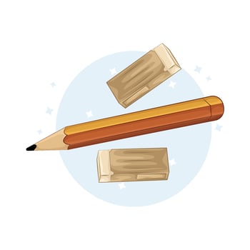 Illustration of pencil and eraser vector