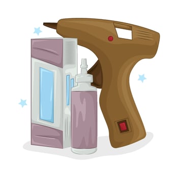 Illustration of glue gun vector