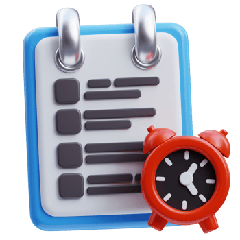 Control schedule 3D Illustration png