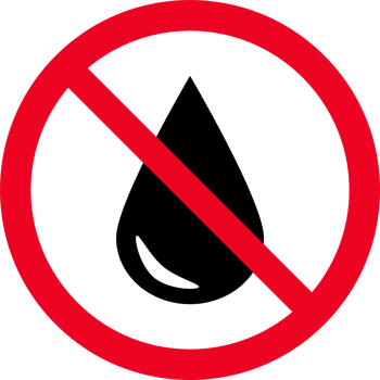 No waterproof warning sign, water drop forbidden icon symbol. Forbidden sign isolated on white background.illustration png