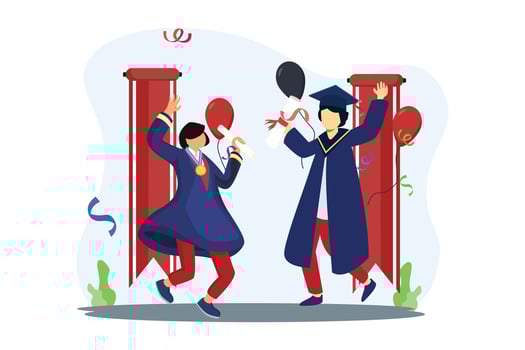 Graduation Day Flat Illustration Design vector