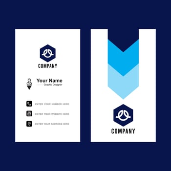 Modern presentation card with company logo business card template Blue Cyan vector