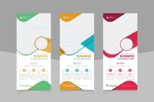Business Roll Up Banner Stand vector