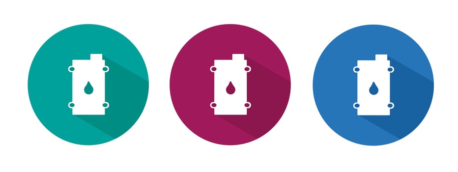 Icon for oil barrel illustration in flat. vector