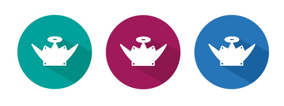 Icon for crown illustration in flat. vector