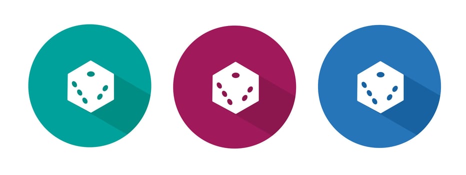 Icon for dice illustration in flat. vector