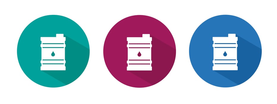 Icon for oil barrel illustration in flat. vector