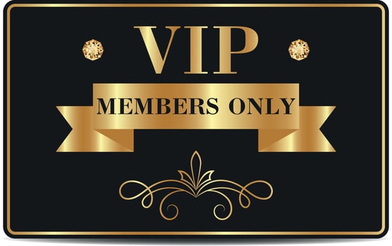 VIP members only gold and black card, membership card vector