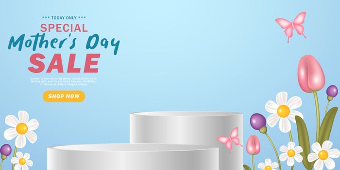 Happy mothers day sale for banner, poster with flowers decoration vector