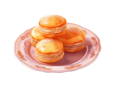 AI generated macarons on a plate png