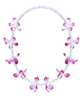 Whtie and purple flower garland png