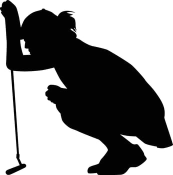 Silhouette of women golf player pose illustration vector