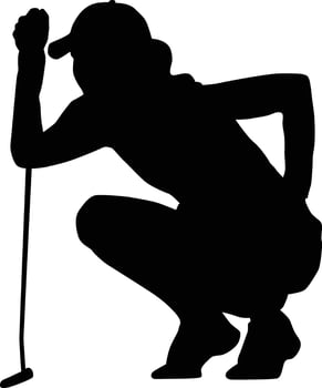 Silhouette of women golf player pose illustration vector