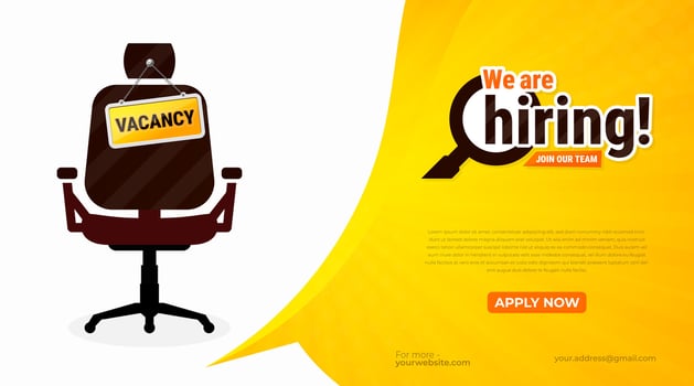 We're hiring banner design. We are hiring job announcement template design employee vacancy announcement vacant position . vector