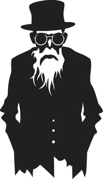 Undead Uproar Dynamic Vector Logo Design Featuring a Frightening Zombie Elderly Eeriness Black Logo Design with a Terrifying Old Zombie Icon