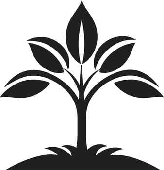Natures Mark Vector Tree Plantation Symbol in Black Leafy Commitment Dynamic Black Logo Design for Green Initiatives