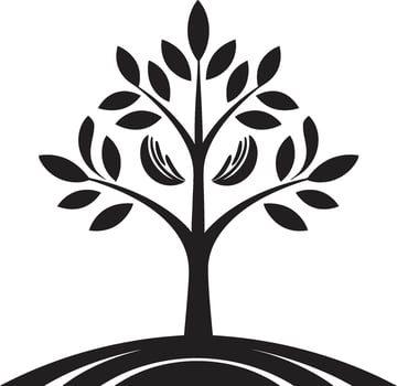 Woodland Harmony Dynamic Black Icon for Tree Plantation Logo Design Eco Emblem Vector Tree Plantation Logo in Black Logo Design