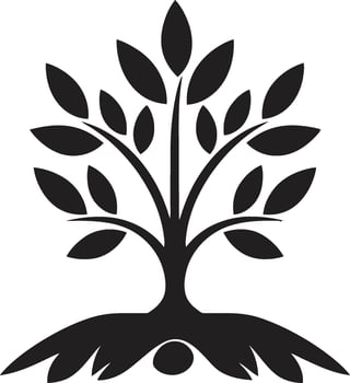Green Legacy Dynamic Vector Logo Design for Tree Plantation Arbor Affection Sleek Black Icon Signifying Tree Plantation
