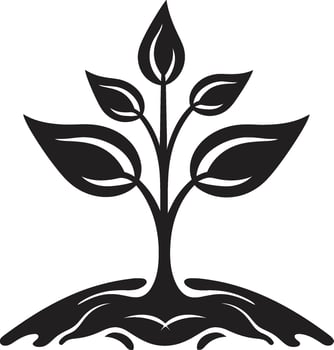 Eco Emblem Vector Tree Plantation Logo in Black Design Sustainable Growth Iconic Black Symbol of Arbor Commitment