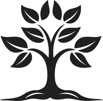 Arbor Affection Sleek Vector Icon Signifying Tree Plantation Natures Mark Black Logo with Vector Tree Plantation Symbol