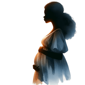 AI generated Contemplative Pregnancy Silhouette png
