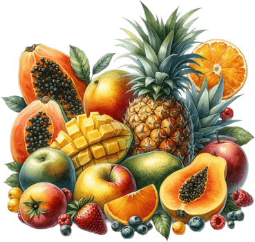 AI generated Tropical Fruit Feast png