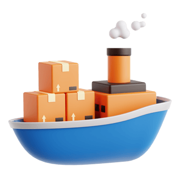 Cargo ship 3d graphic illustration png