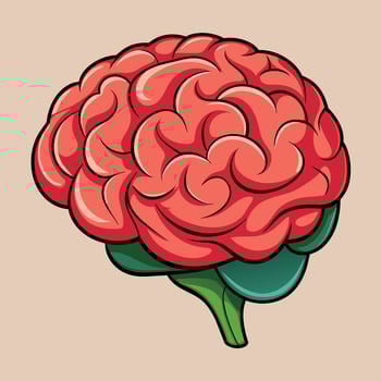 Brain colorful cartoon vector illustration