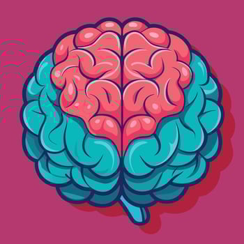 Brain colorful cartoon vector illustration