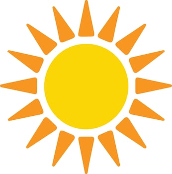 Sun vector symbol icon design. Sunlight illustration isolated on white background.