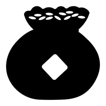 Chinese black bag icon gold coins Asia vector