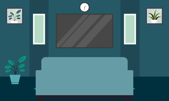Silhouette of Tv Room illustration vector
