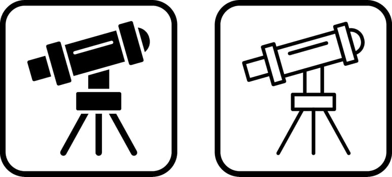 Telescope on Stand Vector Icon