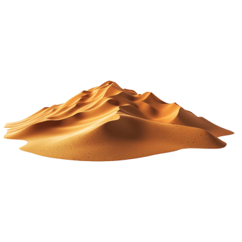 Desert sand isolated on transparent background png