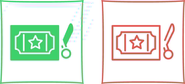 Scissor Ticket Vector Icon