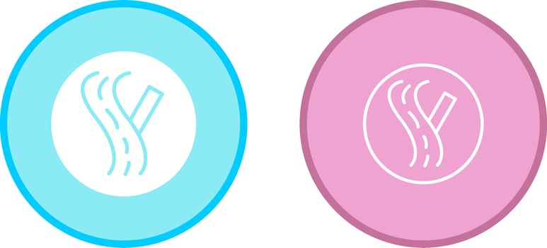 Linked Road Sign Vector Icon