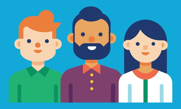 Collection of people character illustration. Group of young people avatars vector illustration design